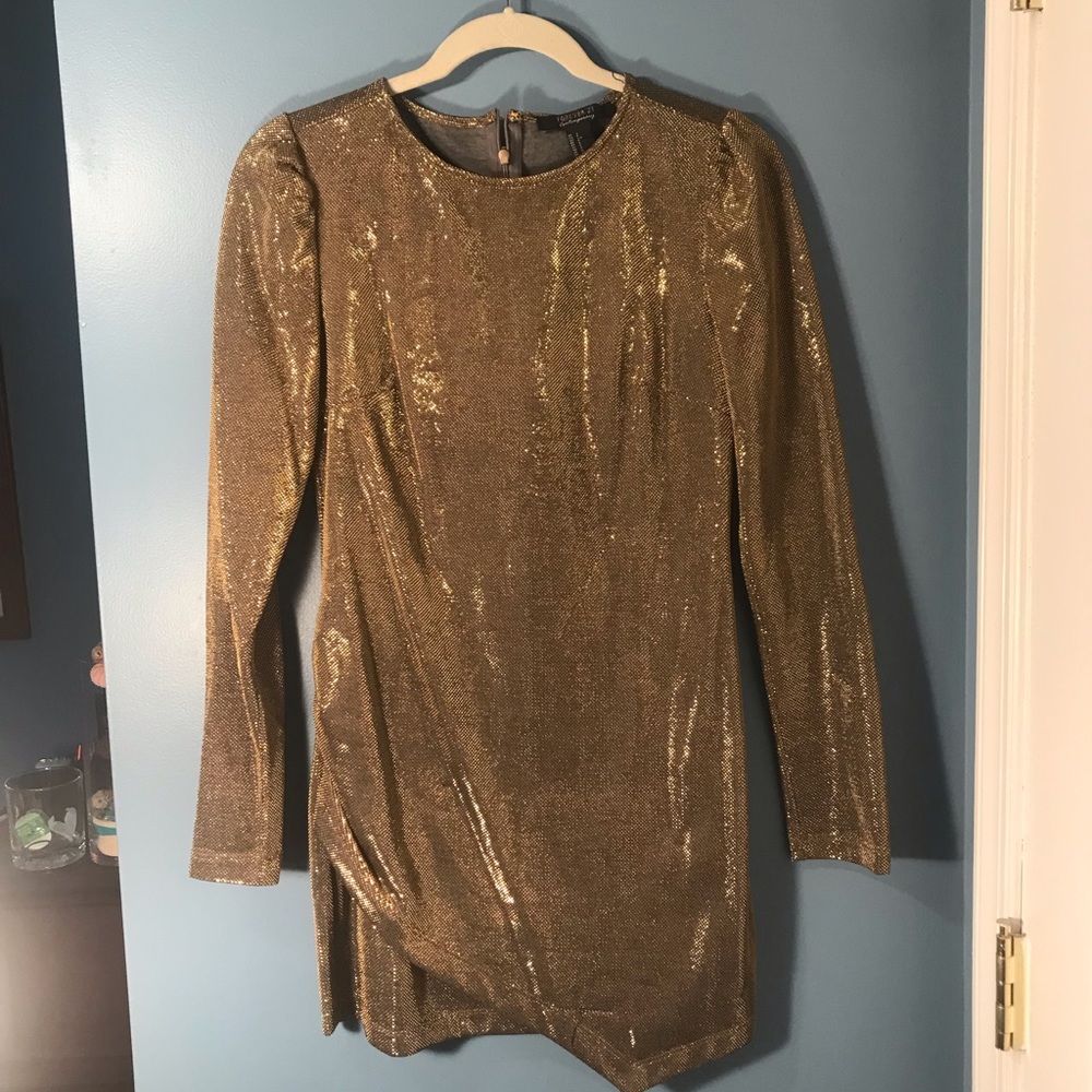 Forever 21 Gold Sequin Bodycon Mini Dress Small